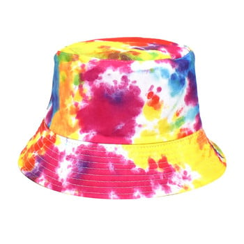 Καπέλο Tie Dye Fisherman\'s Καπέλο Γυναικείο Διπλό Πρόσωπο Άνοιξη Καλοκαίρι Μόδα Καπέλο λεκάνης σε Ευρώπη και Αμερική Δημοφιλή ανδρικά καπέλα Καλοκαίρι