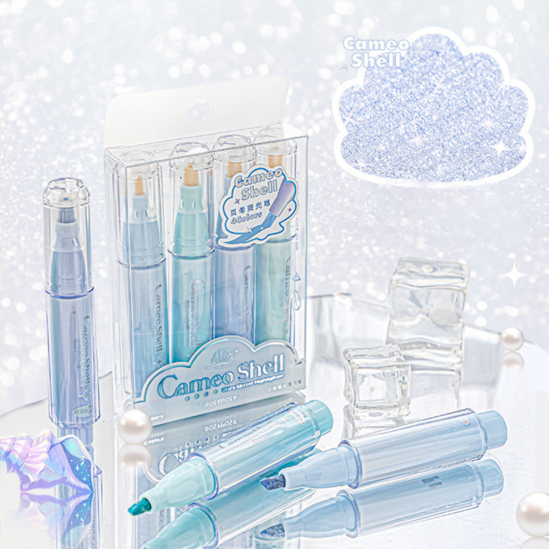 4 бр./компл. Искрящо сърце на момиче, хайлайтер, блясък, флуоресцентна писалка Направи си сам, рисуване, ръчна книга, цветна писалка, маркер, писалка, канцеларски материали