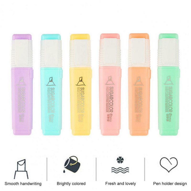 Лек хайлайтър Жив бонбонен комплект хайлайтъри за студенти Офис консумативи Бързосъхнещ връх с длето без изтичане