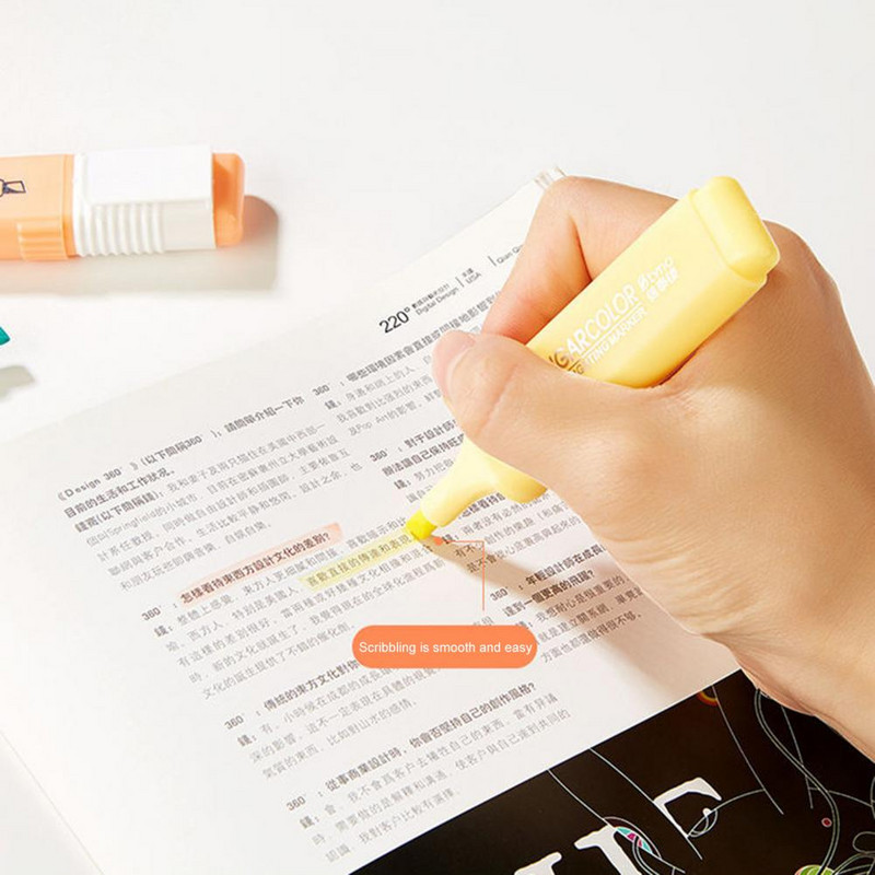 Лек хайлайтър Жив бонбонен комплект хайлайтъри за студенти Офис консумативи Бързосъхнещ връх с длето без изтичане