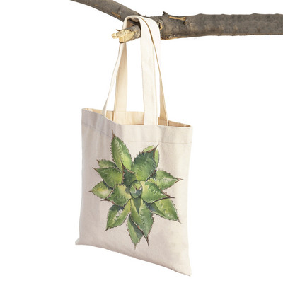 Τσάντα αγορών Floral Plant για γυναίκες Επαναχρησιμοποιήσιμη Μόδα κινουμένων σχεδίων Τριαντάφυλλο λουλούδι με εκτύπωση και στις δύο όψεις Casual πτυσσόμενη τσάντα από καμβά