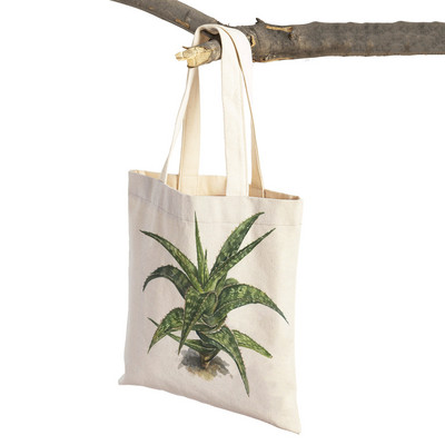 Τσάντα αγορών Floral Plant για γυναίκες Επαναχρησιμοποιήσιμη Μόδα κινουμένων σχεδίων Τριαντάφυλλο λουλούδι με εκτύπωση και στις δύο όψεις Casual πτυσσόμενη τσάντα από καμβά