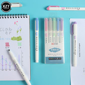 Highlighter Double Head Waterborne Color Penin Art Art/Mark Graffiti for School Office Mark Learning