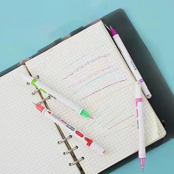 Цветни химикалки за хайлайтъри 6 цвята Flownwing Curve Pens Хайлайтери Маркери Цветни химикалки за хайлайтъри Curve Химикалки и маркери
