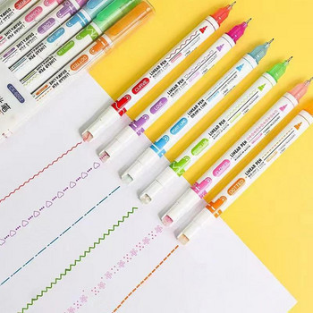 Έγχρωμα στυλό επισήμανσης 6 Color Flowwing Curve Στυλό Επισήμανσης Μαρκαδόροι Χρωματιστά στυλό Curve Highlighter Craft στυλό και μαρκαδόροι