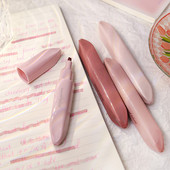 4 τμχ/σετ Kawaii Marker Pens Lipstick Design Highlighter Soft brush Tip Fluorescent Pen Drawing Painting Liner Χαρτικά