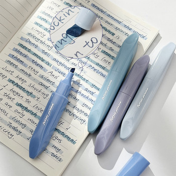 4 τμχ/σετ Kawaii Marker Pens Lipstick Design Highlighter Soft brush Tip Fluorescent Pen Drawing Painting Liner Χαρτικά