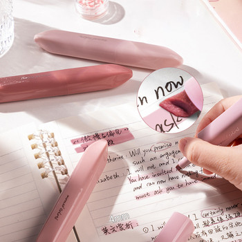 4 τμχ/σετ Kawaii Marker Pens Lipstick Design Highlighter Soft brush Tip Fluorescent Pen Drawing Painting Liner Χαρτικά