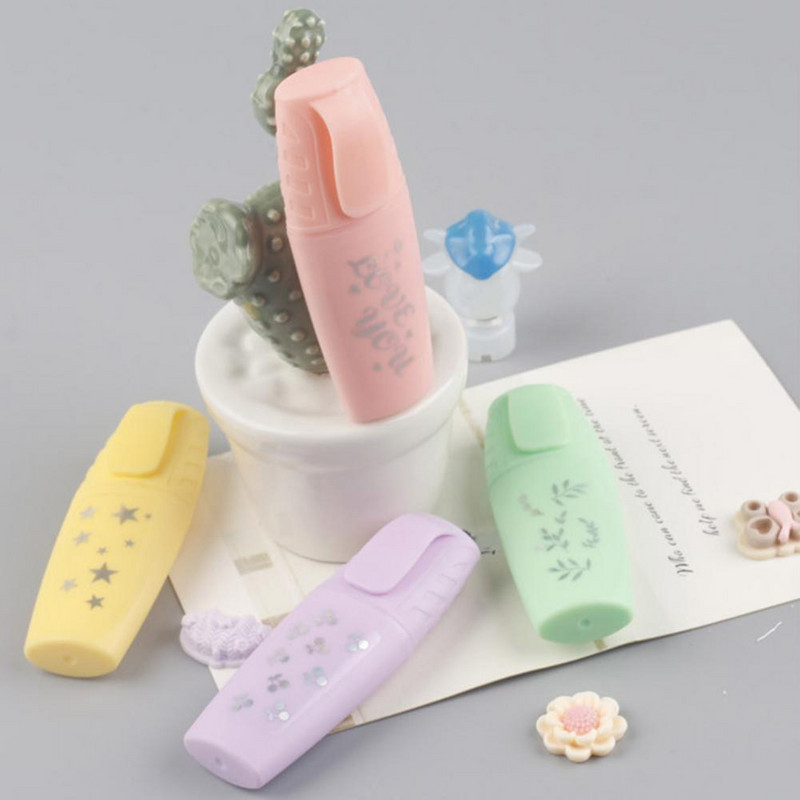 Комплект писалка за хайлайтър Преносим комплект хайлайтър с малка щипка за деца Ученици Бързосъхнещ флуоресцентен маркер без изтичане за училище