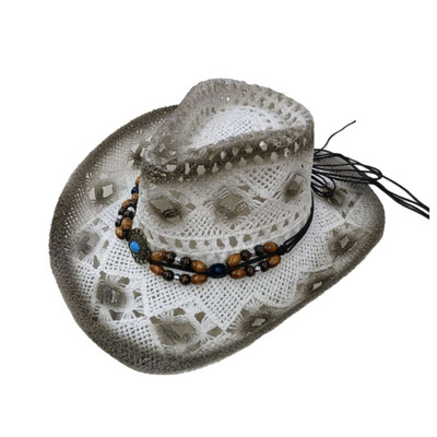 Divat vájt szalmakalap nőknek Férfiak Nyári Szabadtéri Utazás Strandkalapok Uniszex Jazz Western Cowboy Napernyősapka Gorras