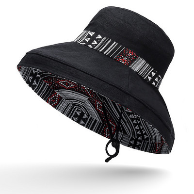 Napozósapkák Női Nyári Kétoldalas Vödörsapka Lány Tiszta Szín Panama Fedoras kültéri halász sapka Visor sapka Sombreros De Mujer