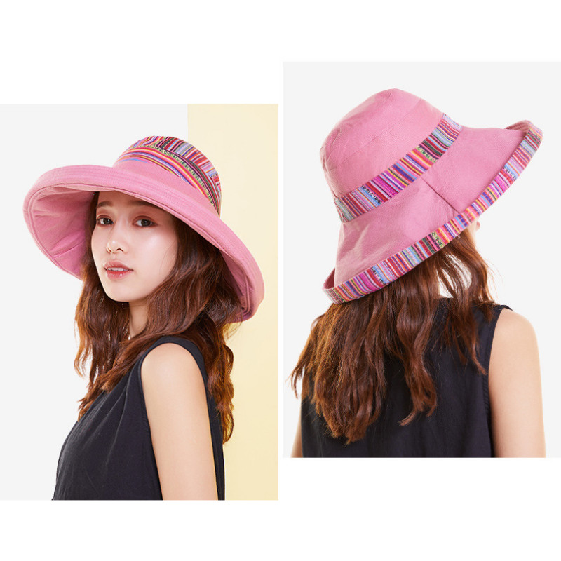 Pălării de soare pentru femei, vară, cu două părți, pălărie cu găleată, fată, culoare pură, Panama Fedoras, pălărie de pescar în aer liber, șapcă cu vizor Sombreros De Mujer