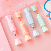 6db Mini Candy Shape Marker Jelölő Toll Kétoldalas Merész Finom fluoreszkáló Bélés Rajz Irodai Iskolai Irodaszerek