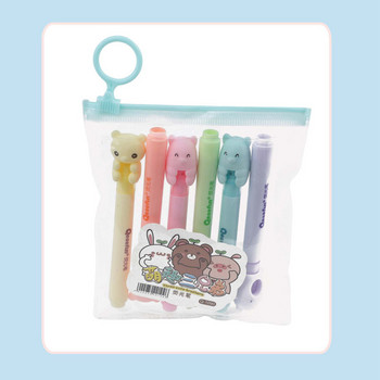 Fancy Bear Highlighters Kawaii Stationery 6 τμχ Χαριτωμένο σετ στυλό με φωσφορίζοντα highlighter Σχολικά είδη Δώρο για παιδιά μαθητές