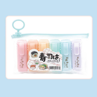 Fancy Bear Highlighters Kawaii Stationery 6 τμχ Χαριτωμένο σετ στυλό με φωσφορίζοντα highlighter Σχολικά είδη Δώρο για παιδιά μαθητές