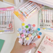 Σετ στυλό Soft Head Highlighters Μη τοξικό στυλό ακουαρέλας Art Fluorescent στυλό για μαθητές Macaron Color στυλό Σχολικά είδη