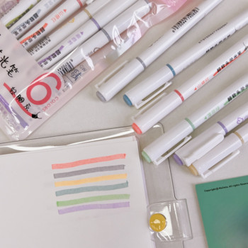 Σετ στυλό Soft Head Highlighters Μη τοξικό στυλό ακουαρέλας Art Fluorescent στυλό για μαθητές Macaron Color στυλό Σχολικά είδη