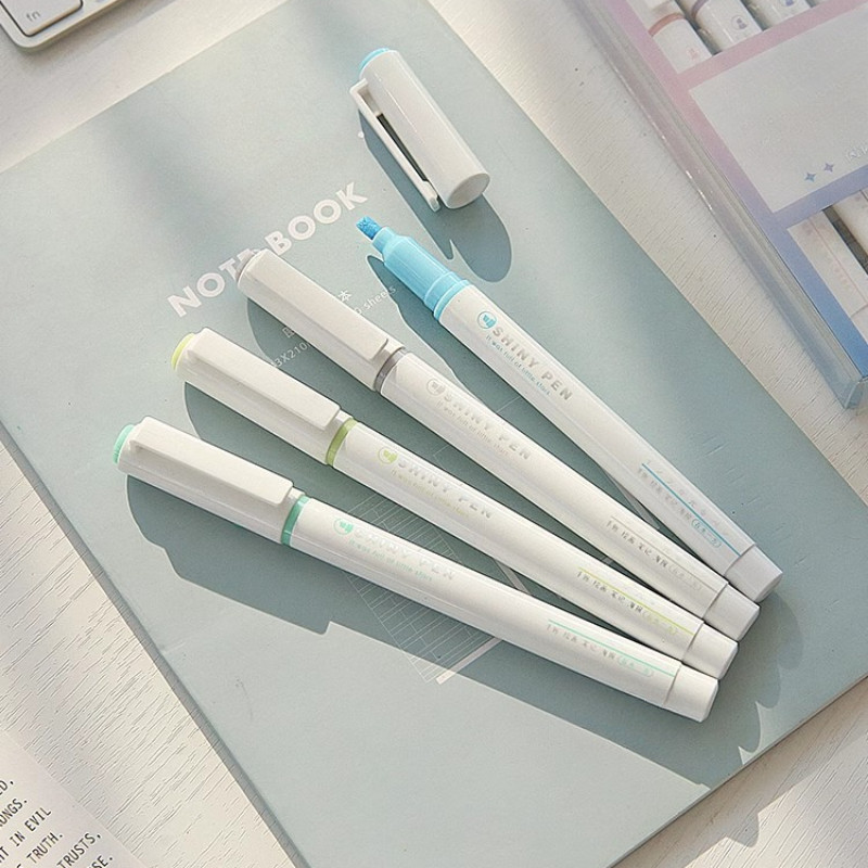 4 бр./компл. Bling маркери Химикалки Рисуване Рисуване Маркери Блестящ хайлайтер Корейски канцеларски материали Офис Студент Ученически пособия