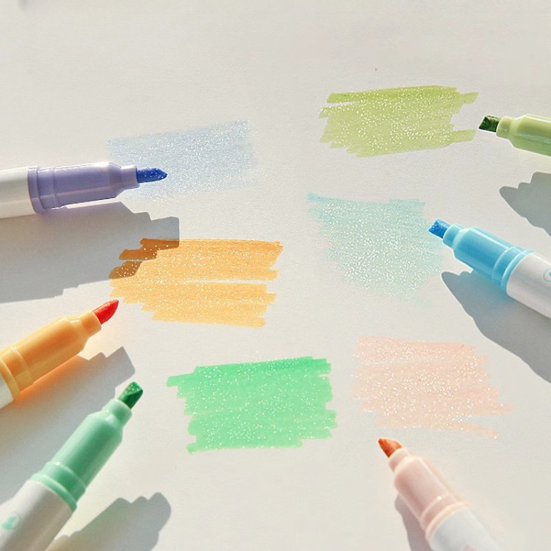 4 бр./компл. Bling маркери Химикалки Рисуване Рисуване Маркери Блестящ хайлайтер Корейски канцеларски материали Офис Студент Ученически пособия