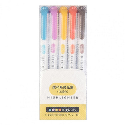 Write Fluently 5Pcs Πρακτική άνετη λαβή Φθορίζον μαρκαδόρο ομοιόμορφη έξοδο μελάνης αναλώσιμα χαρτικά