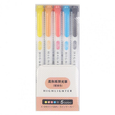 Write Fluently 5Pcs Πρακτική άνετη λαβή Φθορίζον μαρκαδόρο ομοιόμορφη έξοδο μελάνης αναλώσιμα χαρτικά
