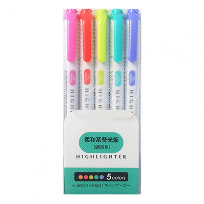 Write Fluently 5Pcs Πρακτική άνετη λαβή Φθορίζον μαρκαδόρο ομοιόμορφη έξοδο μελάνης αναλώσιμα χαρτικά