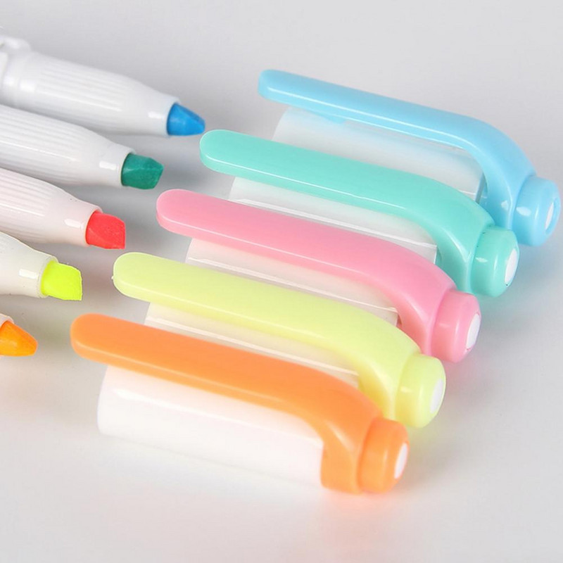 Пишете плавно 5 бр. Практичен удобен захват Флуоресцентен маркер Униформа за извеждане на мастило Канцеларски материали