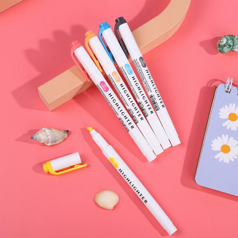 Пишете плавно 5 бр. Практичен удобен захват Флуоресцентен маркер Униформа за извеждане на мастило Канцеларски материали