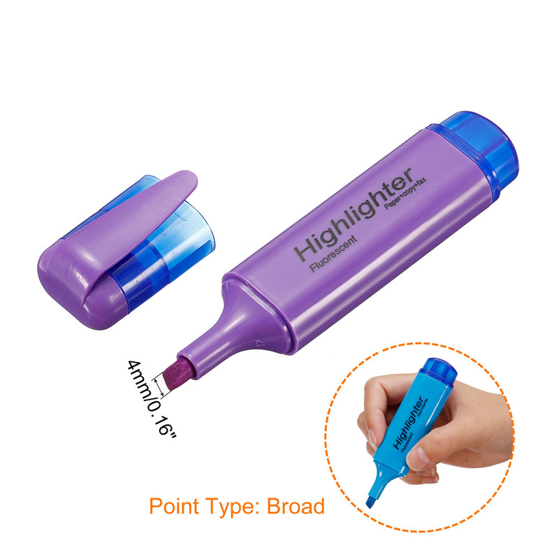 4/6 buc. Pix fluorescent pentru evidențiere, pixuri de marcare cu vârf lat, pentru desen artistic, marcaj, papetărie de birou, rechizite școlare