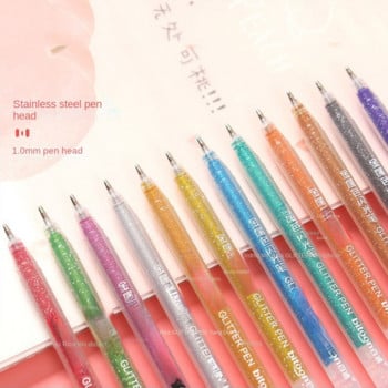 12 Χρώματα Παιδικό Flash Color Gel Pen Marker Highlighter DIY Coloring Pen