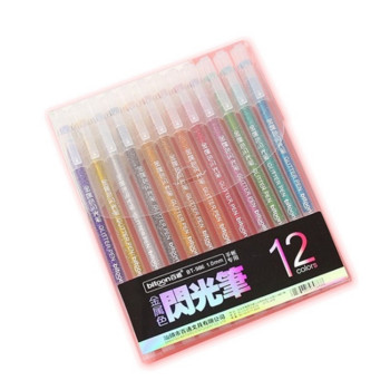 12 Χρώματα Παιδικό Flash Color Gel Pen Marker Highlighter DIY Coloring Pen