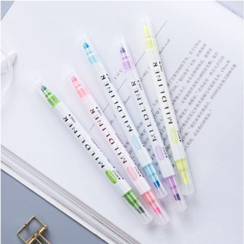 12-цветен бонбонен двуглав маркер Fresh Marker Highlighter, цветен графити Наръчник Химикалка за ученици