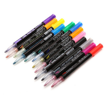8 цвята 1 mm двоен контур с хайлайтър с двойна линия, набор от бляскави художествени писалки, маркери за ученически писалки, книги, писане, рисуване, лексикон, инструмент
