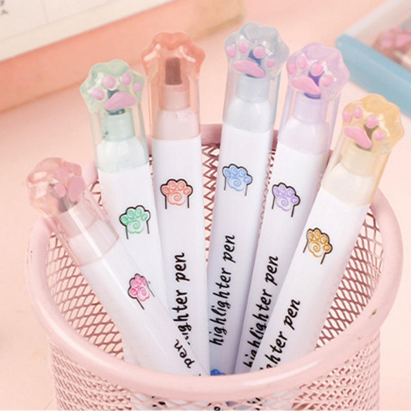 6 бр. Гладки химикалки за маркиране Пластмасови химикалки за маркери Котешка лапа Безопасни без мирис Графити Химикалки Маркиране