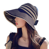 Női pamut széles karimájú napellenző sapka UV védelem napvédő sapkák Outdoor Csíkos alkalmi lovaglás futó horgászat lófarok sapka gorros