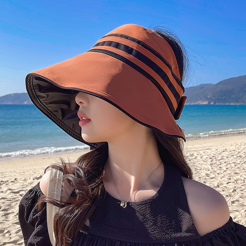 Pălărie pentru femei cu boruri largi, din bumbac, pălării de soare cu protecție UV