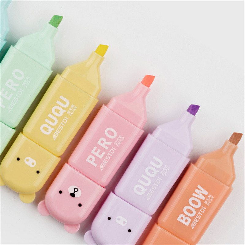 4/5/6 бр. Цветен мини хайлайтър за ученици, четене, писалка, писалка, канцеларски материали, офис аксесоари, консумативи, маркер за фокусиране