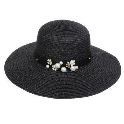 Kézzel készített strandkalap széles karimájú szőtt cowboy sapka nőknek Férfi Öltöztetős Party Gyöngy Cowgirl Kalap kempingezéshez