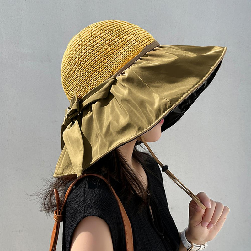 Pălărie Femei Pălărie Pescar împletită Vară Protecție UV Căciulă în aer liber