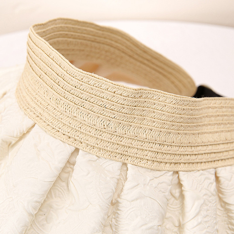 Дамска нова лятна шапка със слънцезащитен крем с широка периферия, регулируема горна част, празна флорална щампа, външна шапка с козирки Ежедневни плажни шапки, които могат да се движат на Fordable