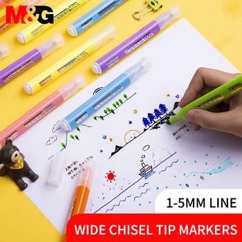 M&G 6 цвята/комплект Mini Cute Thick barrel Colorful Highlighter Pen Soft Color за ученически маркер Канцеларски маркер за училище