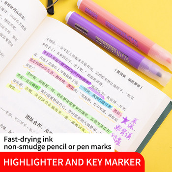 M&G 6 цвята/комплект Mini Cute Thick barrel Colorful Highlighter Pen Soft Color за ученически маркер Канцеларски маркер за училище