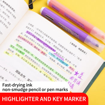 M&G 6 цвята/комплект Mini Cute Thick barrel Colorful Highlighter Pen Soft Color за ученически маркер Канцеларски маркер за училище