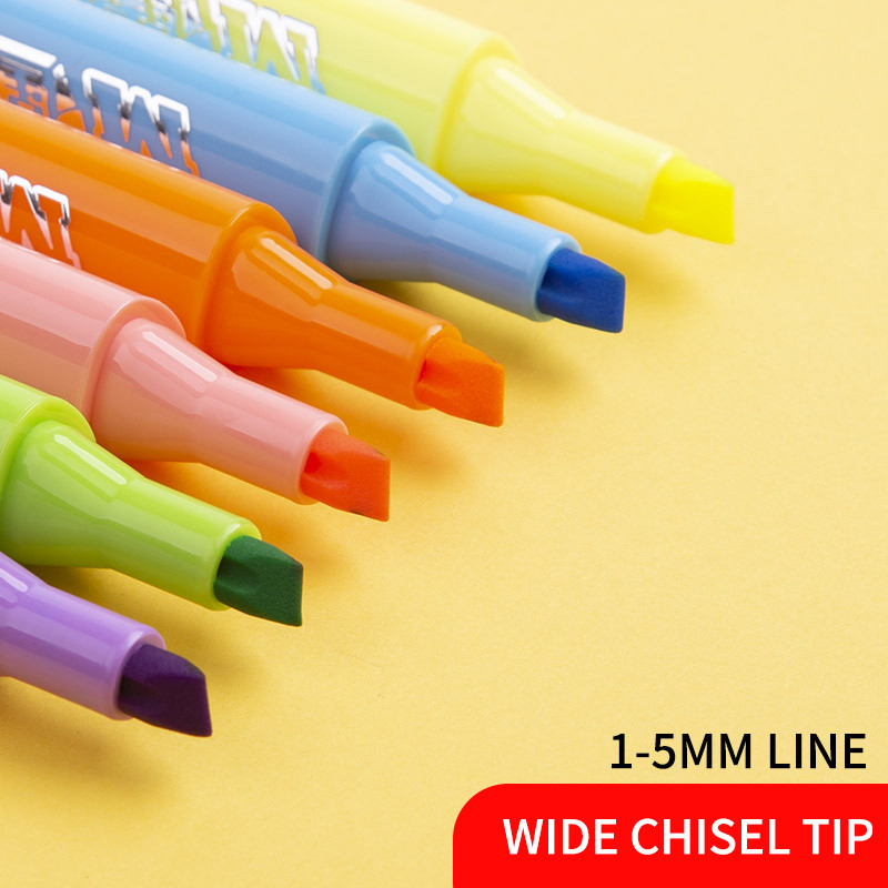 M&G 6 culori/set Mini drăguț, butoi gros, pix pentru marcaj colorat, culoare moale, pentru marker școlar, papetărie, evidențiator pentru școală