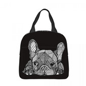 Puppy Lunch Bag box French Bulldog Frenchie Dog Children Alumínium táska Fólia Hordozható Ebéddoboz