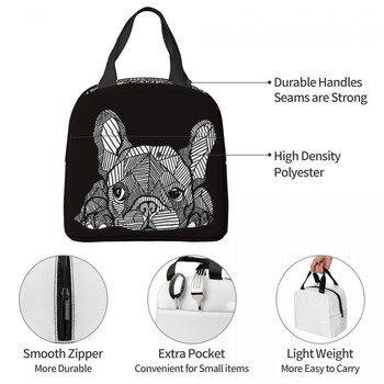 Κουτί για μεσημεριανό τσάντα για κουτάβι French Bulldog Frenchie Dog Children Φορητό κουτί με αλουμινόχαρτο από αλουμινόχαρτο