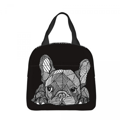 Puppy Lunch Bag box French Bulldog Frenchie Dog Children Alumínium táska Fólia Hordozható Ebéddoboz