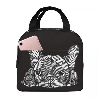 Puppy Lunch Bag box French Bulldog Frenchie Dog Children Alumínium táska Fólia Hordozható Ebéddoboz