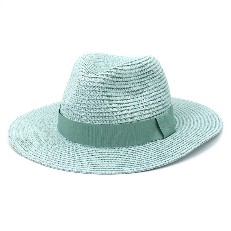 Pălărie de soare pentru bărbați de vară Panama pălărie de paie cu boruri largi moda colorată în aer liber jazz plajă pălărie de soare en-gros