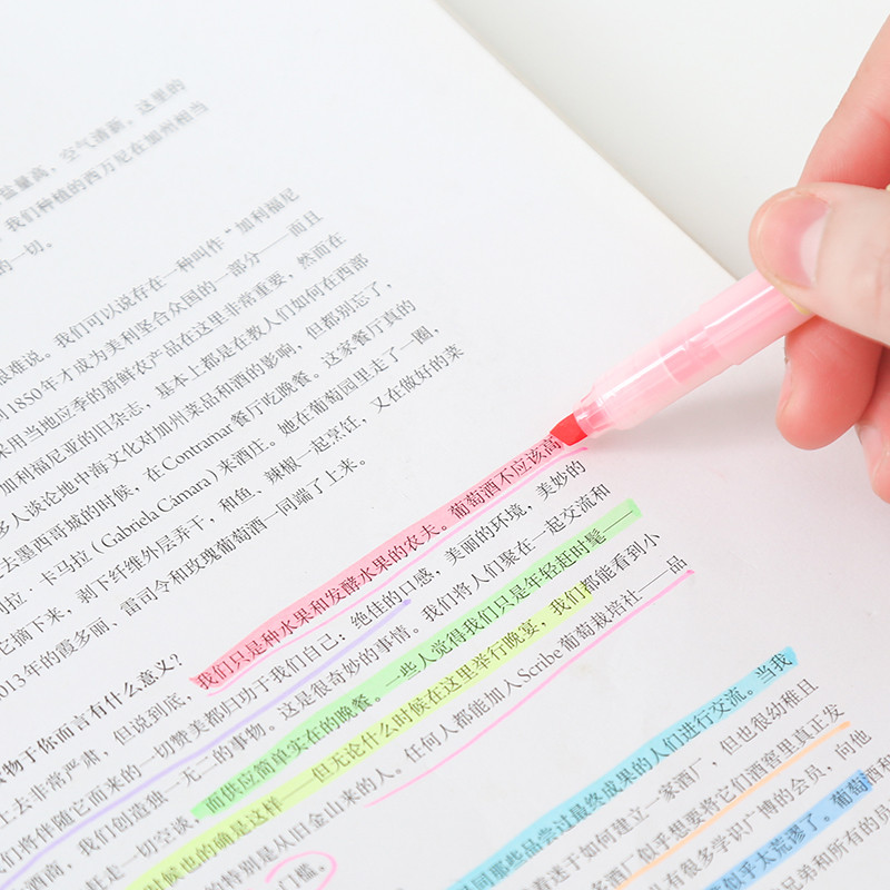 10 buc Set de pixuri marcator de culoare fluorescentă ușoară pentru evidențiere a căptușelii oblice Desen evidențiat Rechizite pentru studenți de birou și școală A6129